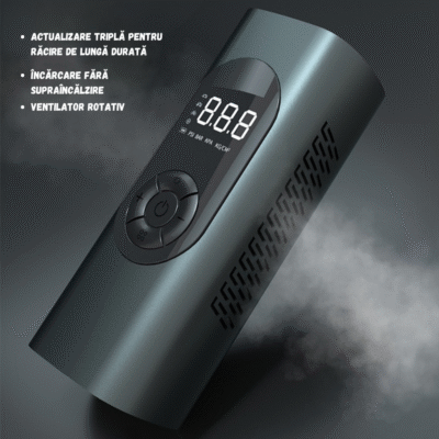 Compresor Auto Portabil BIRAI®, Pompă Digitală 150 PSI, Baterie 6000 mAh, Manometru Precis, LED, Kit Vulcanizare, Umflare Rapidă, Anvelope Auto, Moto, Bicicletă, Minge, Saltea, 4 Capete Universale, Ecran LCD - imagine 11