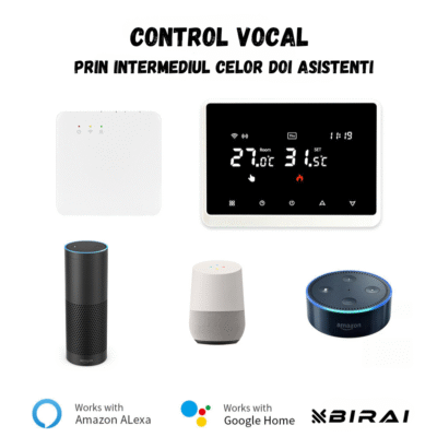 Termostat de ambient inteligent BIRAI™ RC-20, WI-FI, Controlat Prin Internet/Smartphone, Compatibil Cu Orice Centrala Termica Pe Gas, RF Wireless, Pentru Controlul Temperaturii Ambientale, ALB - imagine 3