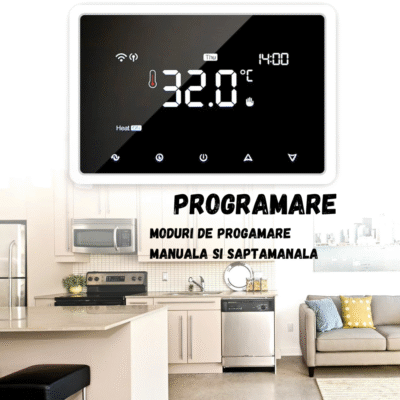 Termostat de ambient inteligent BIRAI™ RC-20, WI-FI, Controlat Prin Internet/Smartphone, Compatibil Cu Orice Centrala Termica Pe Gas, RF Wireless, Pentru Controlul Temperaturii Ambientale, ALB - imagine 10