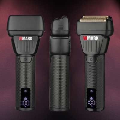 Aparat de Ras Electric Profesional WMARK by BIRAI® R-2025, Shaver 8500 RPM, Lame Duble, Display LCD, LED, Încărcare Rapidă USB, Waterproof, Barbierit Umed/Uscat, Design Ergonomic, Negru - imagine 2
