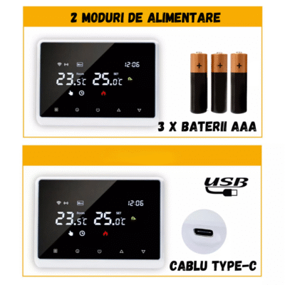 Termostat de ambient inteligent BIRAI™ RC-20, WI-FI, Controlat Prin Internet/Smartphone, Compatibil Cu Orice Centrala Termica Pe Gas, RF Wireless, Pentru Controlul Temperaturii Ambientale, ALB - imagine 4