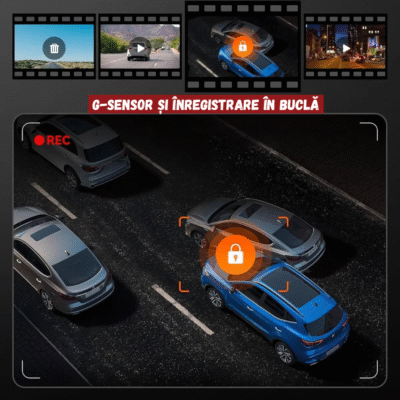 Camera Auto BIRAI® GoMotion 2K, Tripla, GPS, WiFi, Night Vision, WDR, G-Senzor, Monitorizare Parcare 24/7, Unghi 170°, Ecran IPS 3.5", Full HD 1440P, Fata-Spate, Aplicatie Telefon, Negru - imagine 4