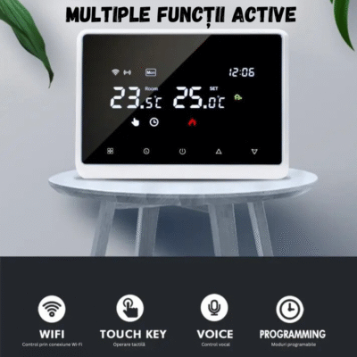 Termostat de ambient inteligent BIRAI™ RC-20, WI-FI, Controlat Prin Internet/Smartphone, Compatibil Cu Orice Centrala Termica Pe Gas, RF Wireless, Pentru Controlul Temperaturii Ambientale, ALB - imagine 2