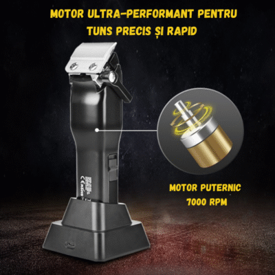 Mașină de tuns profesională WMARK Sonic cu motor ultra-performant 7000 RPM pentru tuns precis și rapid,