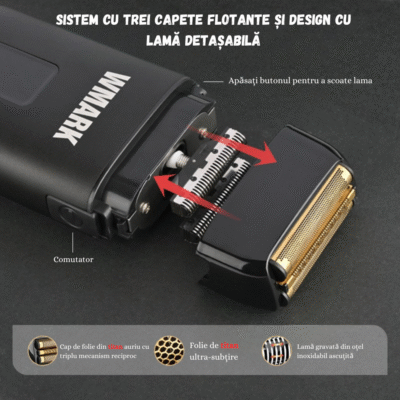 Aparat de Ras Electric Profesional WMARK by BIRAI Model SmoothX – Performanță și Precizie pentru un Bărbierit Perfect - imagine 2