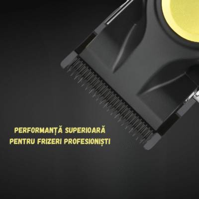 Prim-plan cu lamele de precizie ale mașinii de tuns profesionale WMARK Royal by BIRAI®, performanță superioară pentru frizeri profesioniști.