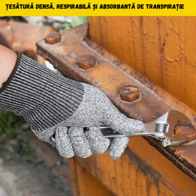 Mănuși de Protecție Profesionale Anti-Tăiere BIRAI®, Siguranță Ridicată, Rezistente la Lame, Sticlă, Metal, Materiale Ascuțite, Confortabile și Durabile, Aderență Excelentă, Mărimea L - imagine 6