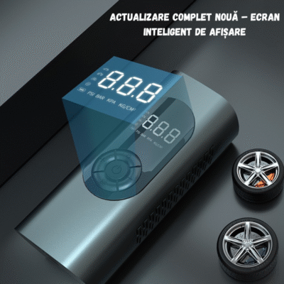 Compresor Auto Portabil BIRAI®, Pompă Digitală 150 PSI, Baterie 6000 mAh, Manometru Precis, LED, Kit Vulcanizare, Umflare Rapidă, Anvelope Auto, Moto, Bicicletă, Minge, Saltea, 4 Capete Universale, Ecran LCD - imagine 15