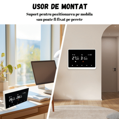 Termostat de ambient inteligent BIRAI™ RC-20, WI-FI, Controlat Prin Internet/Smartphone, Compatibil Cu Orice Centrala Termica Pe Gas, RF Wireless, Pentru Controlul Temperaturii Ambientale, ALB - imagine 6