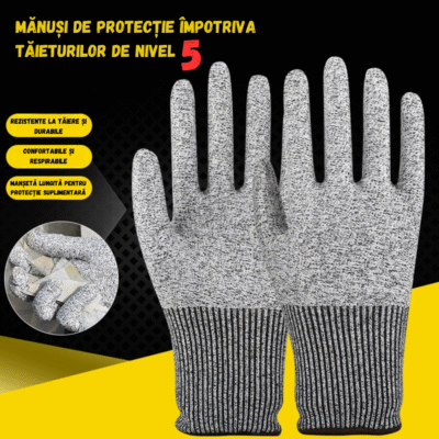 Mănuși de Protecție Profesionale Anti-Tăiere BIRAI®, Siguranță Ridicată, Rezistente la Lame, Sticlă, Metal, Materiale Ascuțite, Confortabile și Durabile, Aderență Excelentă, Mărimea L - imagine 7