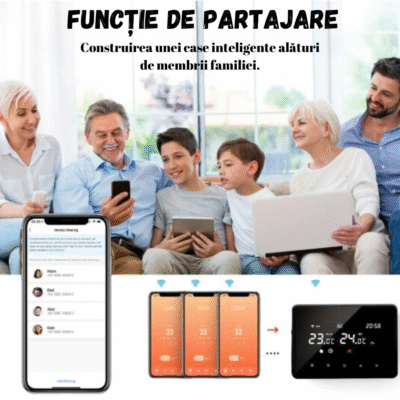 Termostat de ambient inteligent BIRAI™ RC-20, WI-FI, Controlat Prin Internet/Smartphone, Compatibil Cu Orice Centrala Termica Pe Gas, RF Wireless, Pentru Controlul Temperaturii Ambientale, ALB - imagine 8