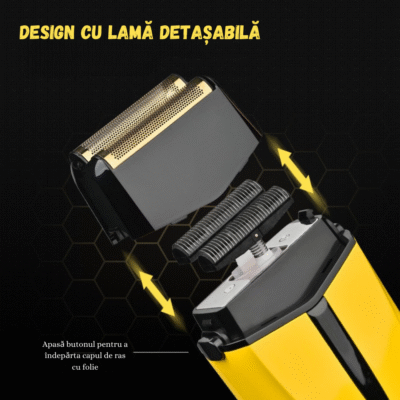 Role cuțite aurite și plase pentru aparat de ras electric WMARK, rezistente, finisaj premium, tăiere precisă