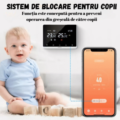 Termostat de ambient inteligent BIRAI™ RC-20, WI-FI, Controlat Prin Internet/Smartphone, Compatibil Cu Orice Centrala Termica Pe Gas, RF Wireless, Pentru Controlul Temperaturii Ambientale, ALB - imagine 9