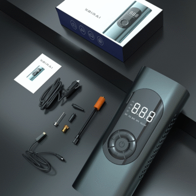 Compresor Auto Portabil BIRAI®, Pompă Digitală 150 PSI, Baterie 6000 mAh, Manometru Precis, LED, Kit Vulcanizare, Umflare Rapidă, Anvelope Auto, Moto, Bicicletă, Minge, Saltea, 4 Capete Universale, Ecran LCD - imagine 10