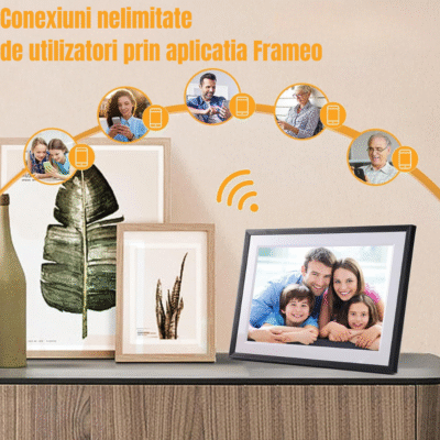 Ramă Foto Digitală WiFi BIRAI® Y101 – Touchscreen 10.1", 32GB, HD IPS 1280x800, Android, Frameo, USB & microSD, Poze & Video 1080p, Difuzor, Negru - imagine 6