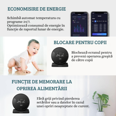 termostat smart wifi BIRAI HeatSense compatibil alexa google home control vocal temperatura