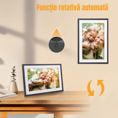 Ramă Foto Digitală WiFi BIRAI® Y101 – Touchscreen 10.1", 32GB, HD IPS 1280x800, Android, Frameo, USB & microSD, Poze & Video 1080p, Difuzor, Negru - imagine 5