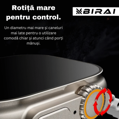 Ceas Smartwatch Inteligent & Brățară Fitness BIRAI® Ultra 2 – Infinite Display 2.09", Apeluri Bluetooth, Monitorizare Sănătate, Android & iOS, Portocaliu - imagine 2