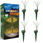 4 Aparate Anti-Cârtite cu Lumini Tip Licurici BIRAI M8 – Ultrasunete, Solar, IP65, Protecție Grădină