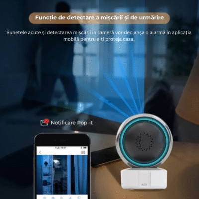 Baby Monitor Birai® NovaBaby – Camera Wireless Full HD cu Vedere Nocturnă, Senzor Mișcare, Audio Bidirecțional, Rotire 360° - imagine 4