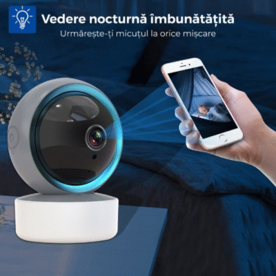 Baby Monitor Birai® NovaBaby – Camera Wireless Full HD cu Vedere Nocturnă, Senzor Mișcare, Audio Bidirecțional, Rotire 360° - imagine 5