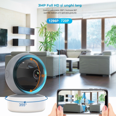 Baby Monitor Birai® NovaBaby – Camera Wireless Full HD cu Vedere Nocturnă, Senzor Mișcare, Audio Bidirecțional, Rotire 360° - imagine 2