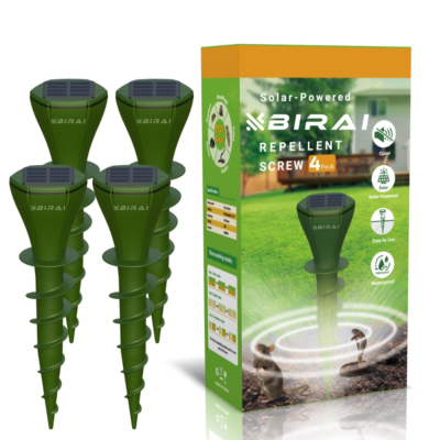 Aparat Anti Cartite Solar BIRAI AR08M, Ultrasunete Gradina, Set 4 Buc, IP65, Anti Rozatoare, Protectie Gradina Totala 700 mp2
