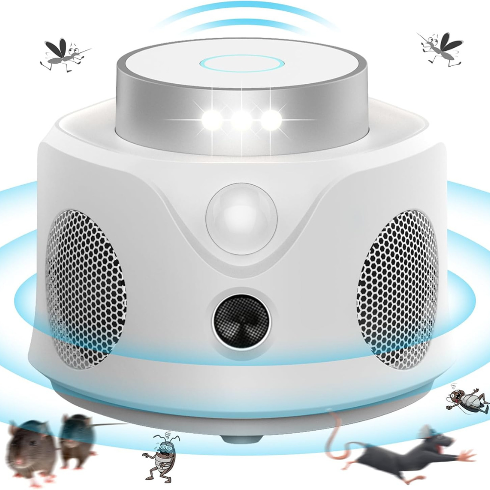 Aparat ultrasunete anti rozătoare Birai® – Protecție 360° împotriva șoarecilor, șobolanilor, gândacilor și insectelor zburătoare