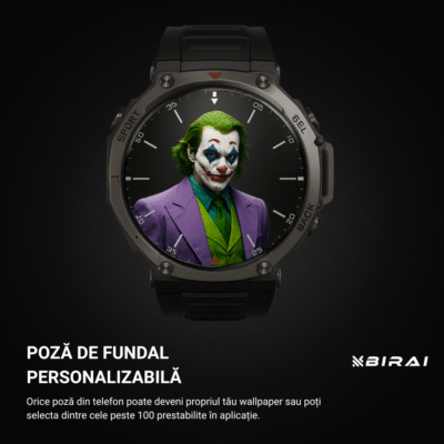 Smartwatch Bărbați GloryFitPro BIRAI®, AMOLED 1.43", GPS, Apel Bluetooth, Rezistent 5ATM, Negru - imagine 3