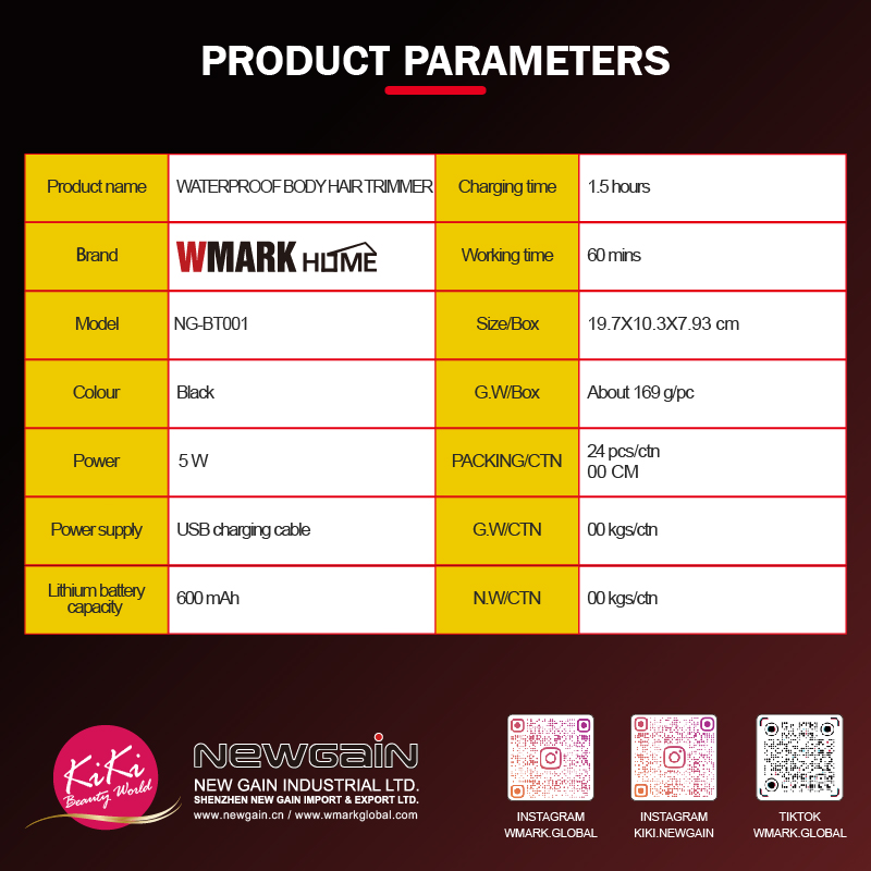 Trimmer BIRAI Home, mașină de tuns și ras, corp & barbă, IPX7, USB-C, 60 min, LED, negru - imagine 5