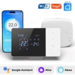 Termostat Inteligent BIRAI® EcoTherm WiFi, Programabil prin Tuya/Smart Life, Control Vocal Alexa & Google Home, Receiver Inclus, Negru
