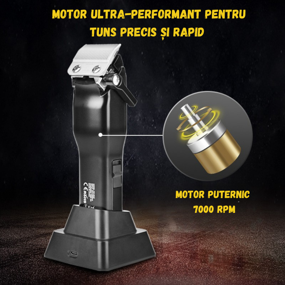 Aparat de tuns electric BIRAI Micro V2 Pro cu accesorii complete pentru barba și corp