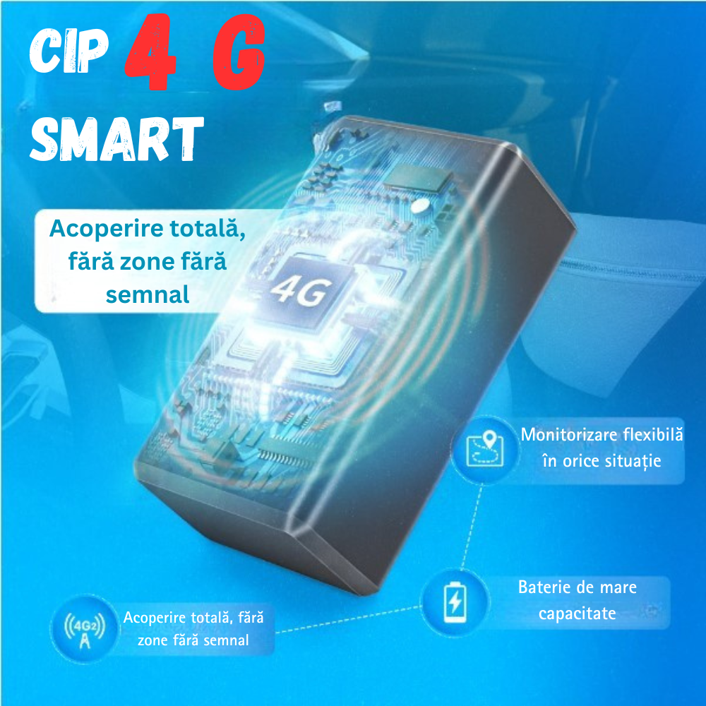 GPS Tracker Auto BIRAI Q12 4G LTE cu aplicație mobilă pentru localizare în timp real și baterie 20000 mAh