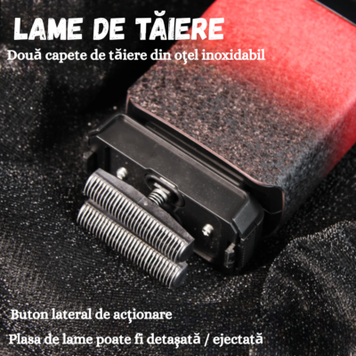 Aparat de Ras Electric Profesional BIRAI® BRD S201, Shaver 7500 RPM, Rosu - imagine 2