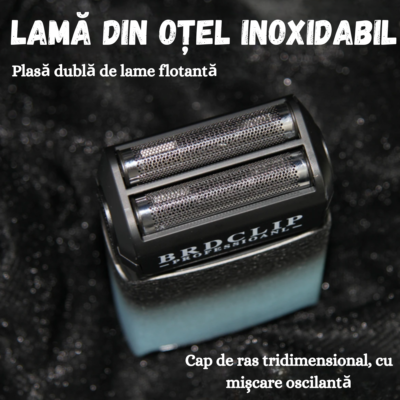 Aparat de Ras Electric Profesional BIRAI® BRD S201, Shaver 7500 RPM, Albastru - imagine 3