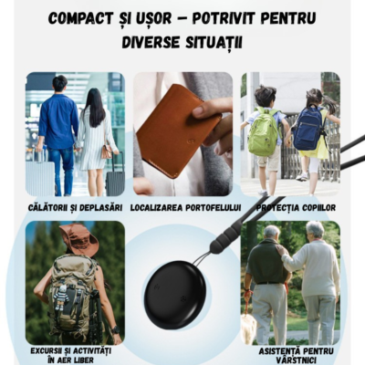 Dispozitiv Anti-Pierdere BIRAI SafeTag, Compatibil IOS, Localizare GPS Tracker, Acoperire Globala, Roz - imagine 3