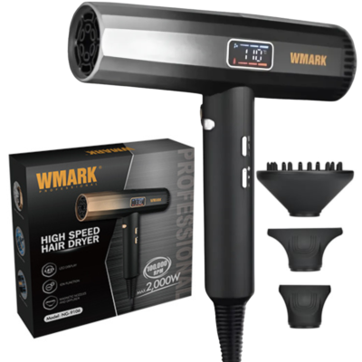 Uscător de păr profesional BIRAI Aerix Pro cu motor digital brushless 110000 RPM și accesorii salon