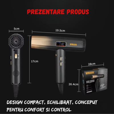 Uscător de păr profesional BIRAI Aerix Pro – design compact, echilibrat și confortabil