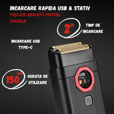Shaver electric profesional BIRAI Spider 911 cu motor MagLev 10000 RPM pentru barbierit precis