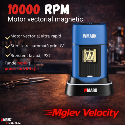 Shaver electric profesional Birai Velocity cu functie UV de igienizare si stand de incarcare