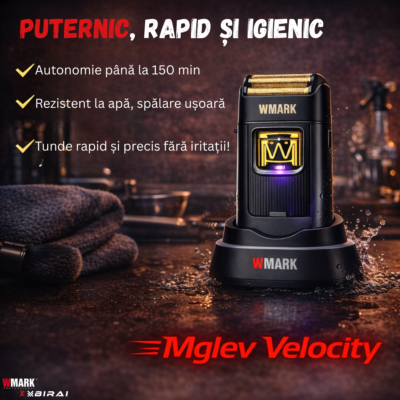Shaver electric profesional Birai Velocity cu motor 10000 RPM, puternic si silentios