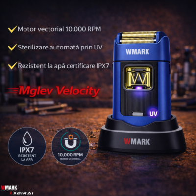 Shaver electric profesional Birai Velocity cu functie UV de igienizare si stand de incarcare
