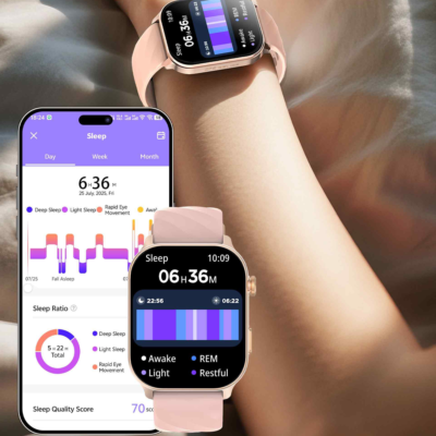 Smartwatch BIRAI Active VLC211, 2.01”, GPS, Apel Bluetooth, Roz - imagine 3