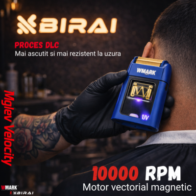Shaver electric profesional Birai Velocity cu functie UV de igienizare si stand de incarcare