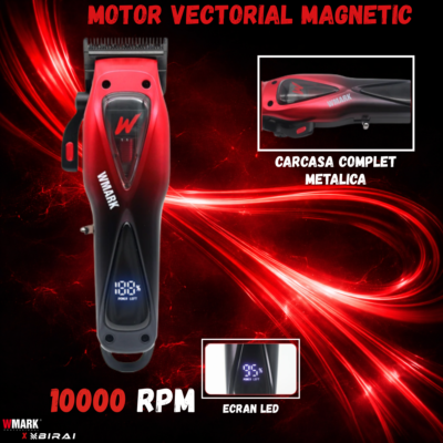 Masina De Tuns Profesionala BIRAI Infinity, 10.000 RPM, Motor Vectorial Magnetic, Acumulator, LED, Lame Titan - imagine 4