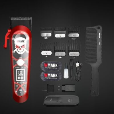 Masina De Tuns Profesionala BIRAI Elite, 7000 RPM, Acumulator, Afisaj LED, Lame Titan, Waterproof, Rosu - imagine 4