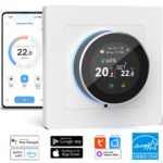 Termostat Smart Wireless BIRAI® Smart Knob Pro, WiFi, Tuya, Alexa, Google Home, Receiver Inclus, Alb