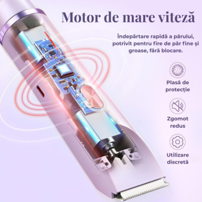 Aparat de Ras Electric 2 in 1 BIRAI LadyTrim Pro, Masina de Ras pentru Femei, Picioare, Fata si Axila, Umed si Uscat, Albastru - imagine 4
