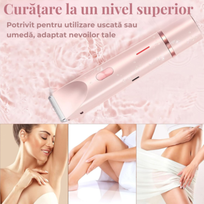 Aparat de Ras Electric 2 in 1 BIRAI LadyTrim Pro, Masina de Ras pentru Femei, Picioare, Fata si Axila, Umed si Uscat, Roz - imagine 5