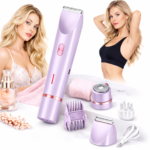 Aparat de Ras Electric 2 in 1 BIRAI LadyTrim Pro, Masina de Ras pentru Femei, Picioare, Fata si Axila, Umed si Uscat, Albastru